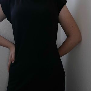 Long black dress, Lands end, size s, short sleeves.